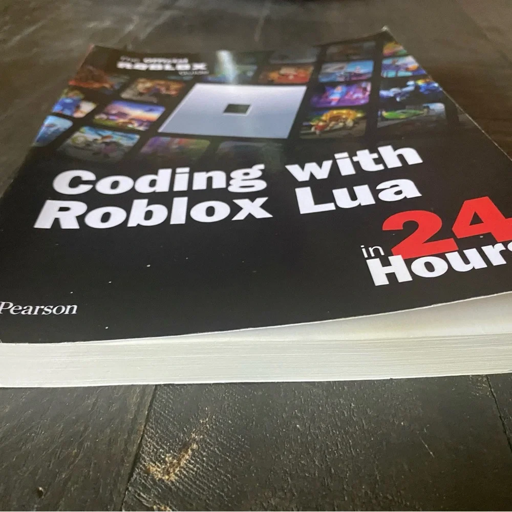 Pearson Roblox Lua Coding Guide with Black and White Cover